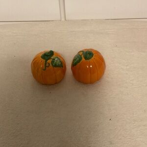 Orange Pumpkin Salt and Pepper Shakers